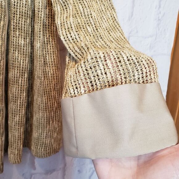 URSULA OF SWITZERLAND Weave Open Front Blazer Small - Picture 3 of 8